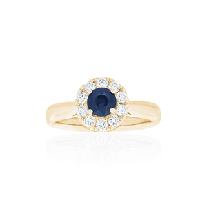 18ct Yellow Gold Carmela Sapphire Diamond Ring