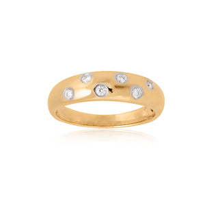 9ct Yellow Gold Droplet Diamond Ring