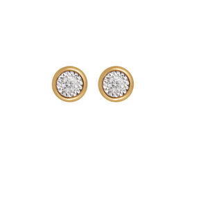 18ct Yellow Gold Diamond Facets Stud Earrings