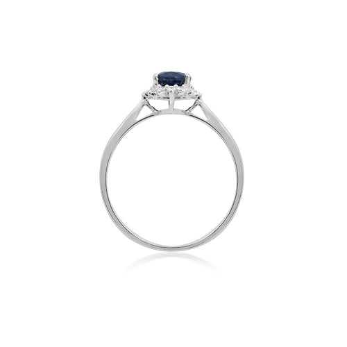 18ct White Gold Adele Sapphire Diamond Ring