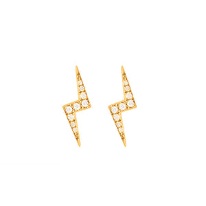 9ct Yellow Gold Zap Diamond Stud Earrings