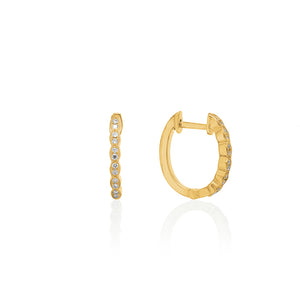 18ct Yellow Gold Rosalia Diamond Hoop Earrings