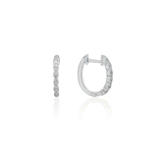 18ct White Gold Rosalia Diamond Hoop Earrings