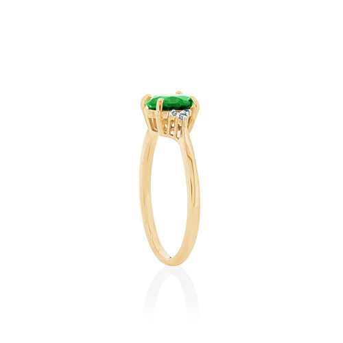 9ct Yellow Gold Nora Chrome Diopside Diamond Ring