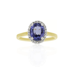 18ct Yellow Gold Beatrice Sapphire Diamond Ring