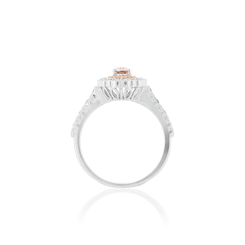 18ct White Gold Sylvia Morganite Diamond Ring
