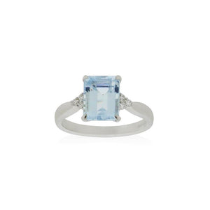 18ct White Gold Mila Aquamarine Diamond Ring