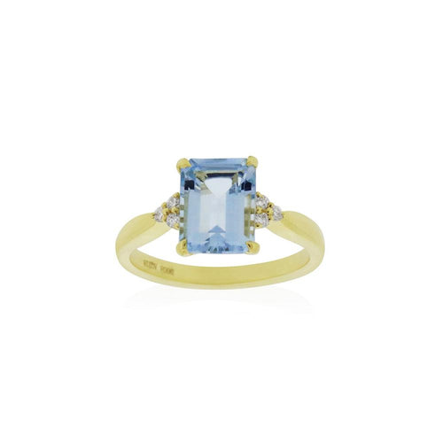 18ct Gold Mila Aquamarine Diamond Ring
