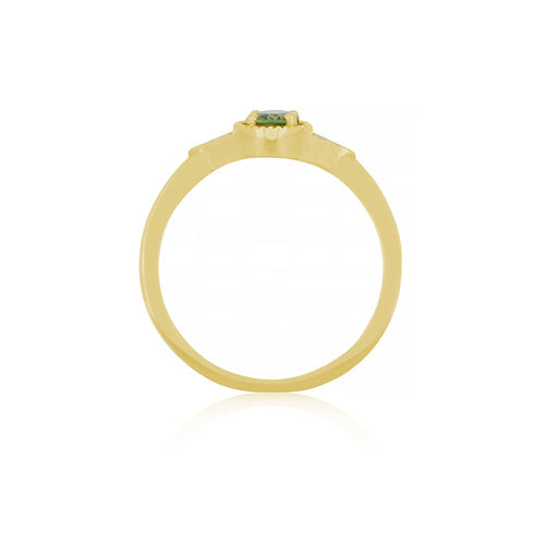 18ct Yellow Gold Petra Green Sapphire Diamond Ring