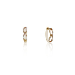 9ct Rose Gold Diamond Twist Hoop Earrings
