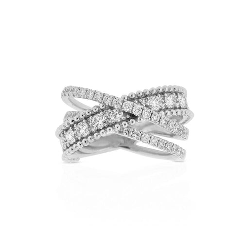 18ct White Gold Diamond Twist Dress Ring