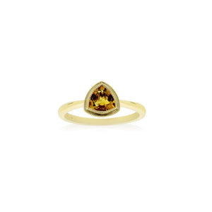 9ct Yellow Gold Trinity Ring - Citrine