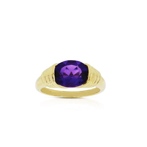 9ct Yellow Gold Ophelia Amethyst Ring