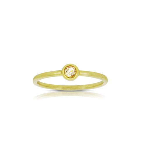 9ct Yellow Gold Droplet Morganite Ring