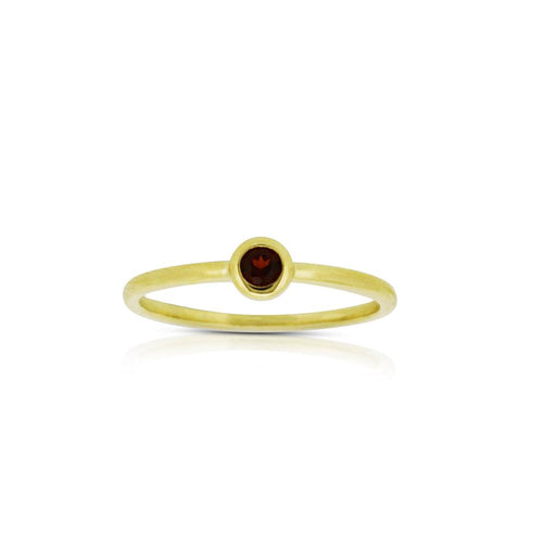 9ct Yellow Gold Droplet Garnet Ring