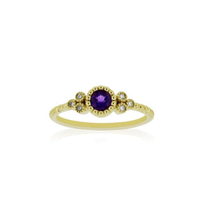 9ct Yellow Gold Evie Amethyst Ring