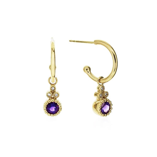 9ct Yellow Gold Evie Earrings - Amethyst