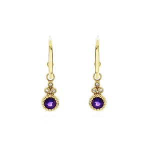 9ct Yellow Gold Evie Earrings - Amethyst