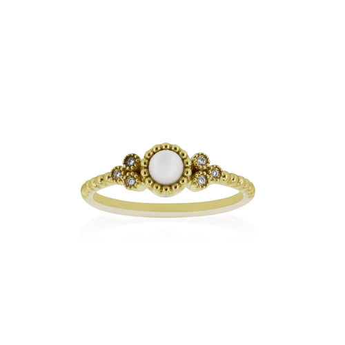 9ct Yellow Gold Evie Pearl Ring