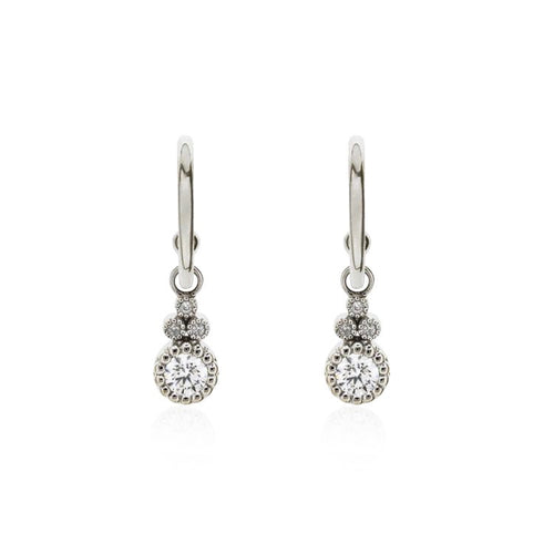 9ct White Gold Evie Earrings - Diamond