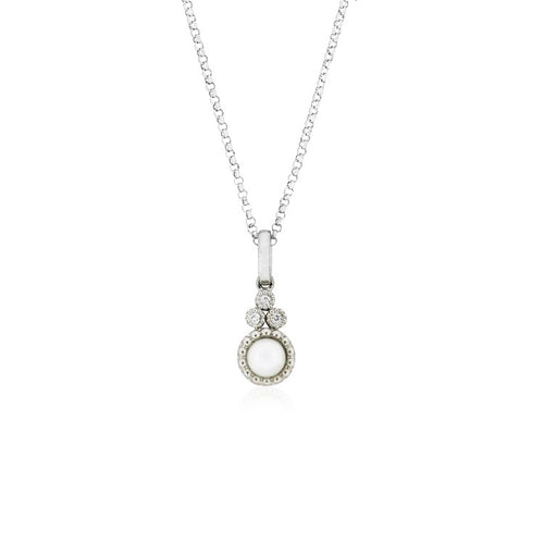 9ct White Gold Evie Pearl Necklace