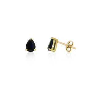 9ct Yellow Gold Teardrop Sapphire Earrings