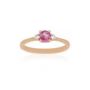 18ct Rose Gold Elora Pink Sapphire Diamond Ring