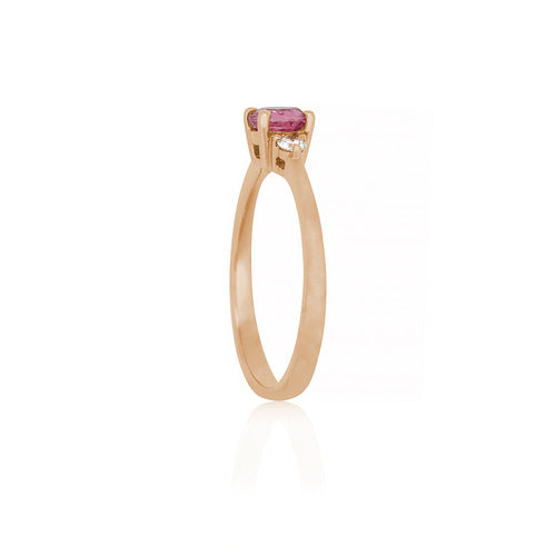 18ct Rose Gold Elora Pink Sapphire Diamond Ring