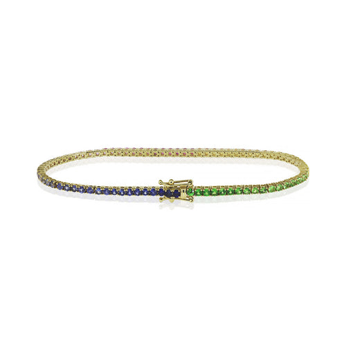 Rainbow Sapphire Tennis Bracelet | Grace K Jewelry
