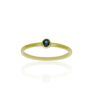 9ct Yellow Gold Droplet Sapphire Ring