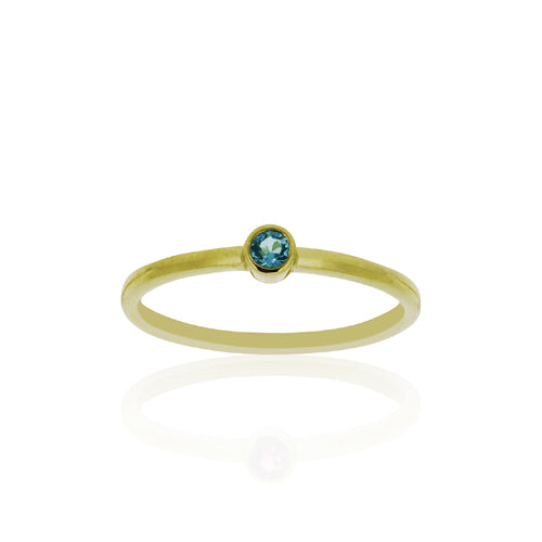 9ct Yellow Gold Droplet Aquamarine Ring