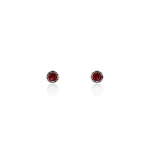 9ct White Gold Droplet Ruby Stud Earrings