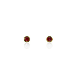 9ct Yellow Gold Droplet Ruby Stud Earrings