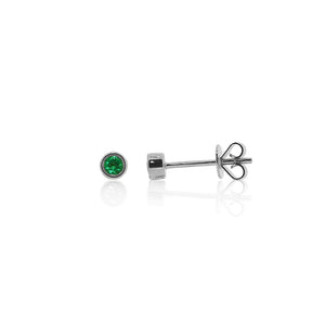 9ct White Gold Droplet Emerald Stud Earrings