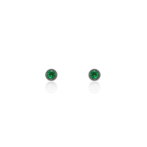 9ct White Gold Droplet Emerald Stud Earrings