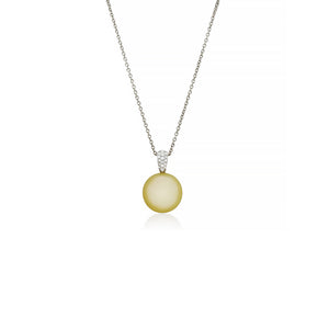 18ct White Gold Pearl Diamond Pendant