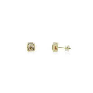 9ct Yellow Gold Escala Morganite Stud Earrings