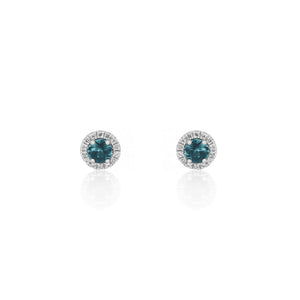 18ct White Gold Marilee Montana Sapphire Diamond Stud Earrings