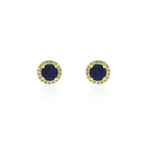 9ct Yellow Gold Milani Sapphire Diamond Stud Earring