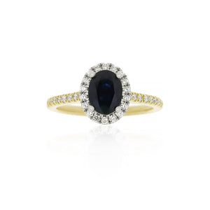 18ct Yellow Gold Amelia Sapphire Diamond Ring