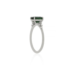 18ct White Gold Giada Teal Sapphire Diamond Ring