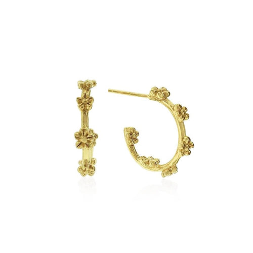 Gold Plated Flora Hoop Earrings