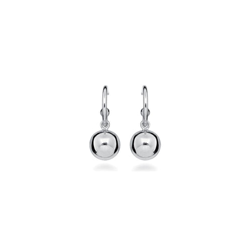 ARGENTO SILVER EURO BALL HOOPS EARRING