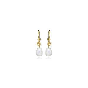 Gold Plated Mini Baroque Pearl Hoop Earrings