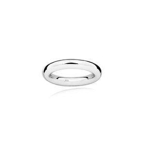 Silver Round Plain Band - Wide