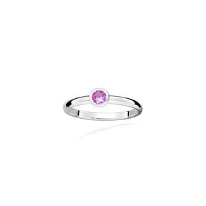 Silver Azure Cz Ring - Pink