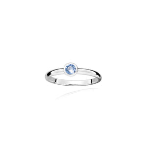 Silver Azure Cz Ring - Blue