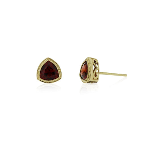 Buy Mandarin Garnet Round 1.47 Carat Stud Earrings in 14K White Gold |  BestinGems