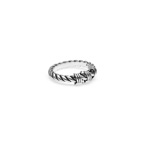 Silver Baby Barb Rope Ring