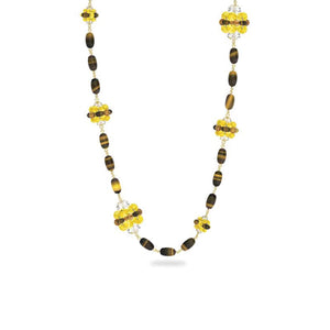 Somnia necklace Brown, Gold-tone plated